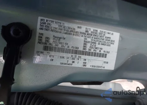 2013 Ford C-Max Hybrid Se из США, поврежденный, VIN 1FADP5AU3DL531800